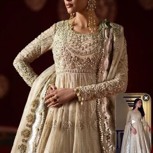 NWT- Saad Bin Shahzad - Embellished Ivory Women’s Anarkali Dress